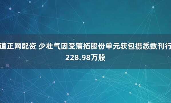 道正网配资 少壮气因受落拓股份单元获包摄悉数刊行228.98万股